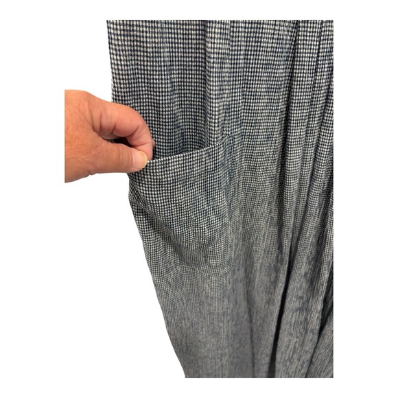 Together Dress Womens 14 Blue White Gingham Button Up Pleated Pockets Sleeveless - Picture 4 of 8